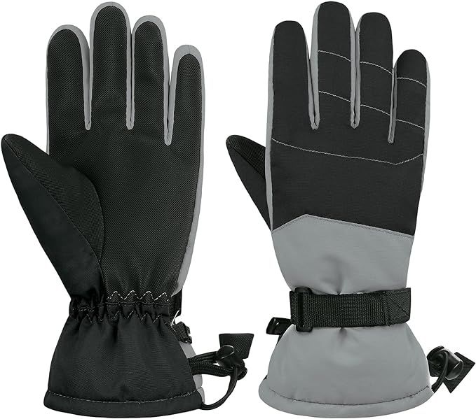 Kids Waterproof Winter Gloves Warm Snow Gloves Boys Girls Ski Gloves Toddler Mittens Windproof | Amazon (US)