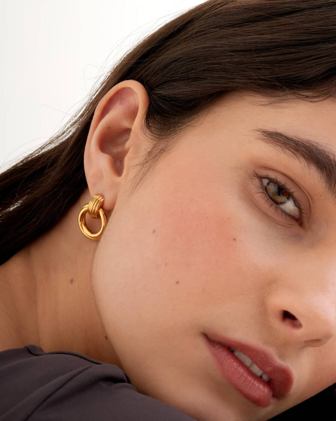 Demi Waterproof Gold Oversized Stud Earrings | Katie Loxton Ltd. (UK)