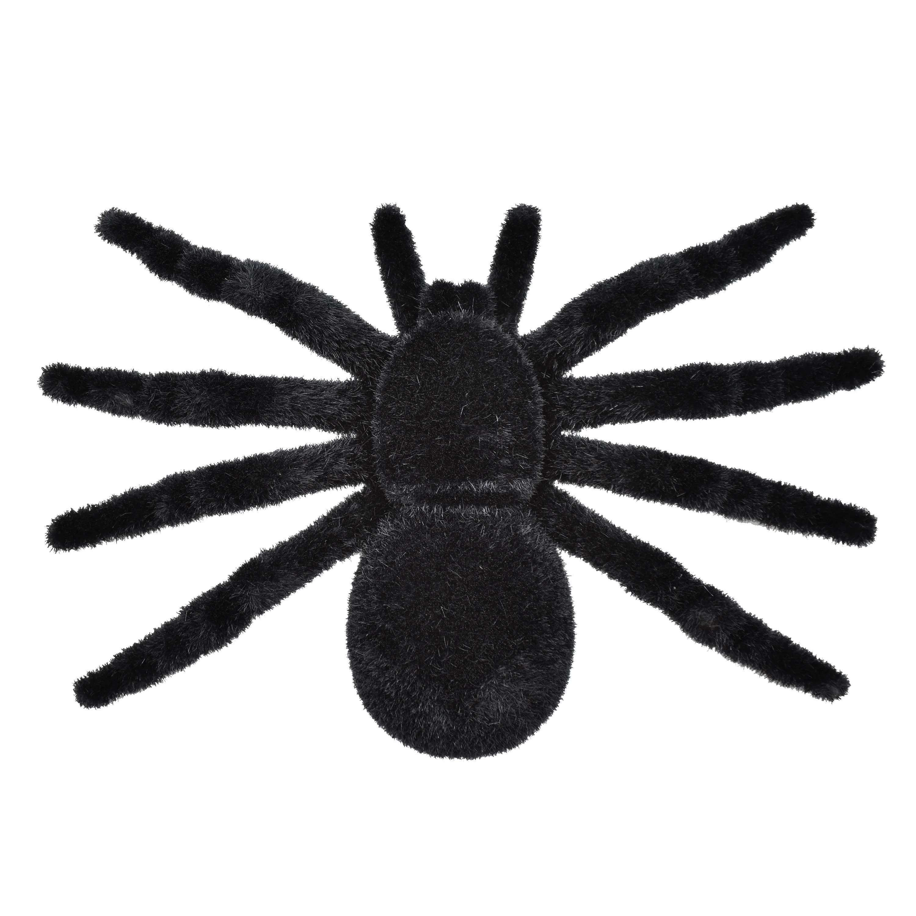 Halloween Black Flocked Spider Prop Outdoor Decor, 7 in L x 1.2 in D x 4.3 in H, 0.87 oz, by Way ... | Walmart (US)