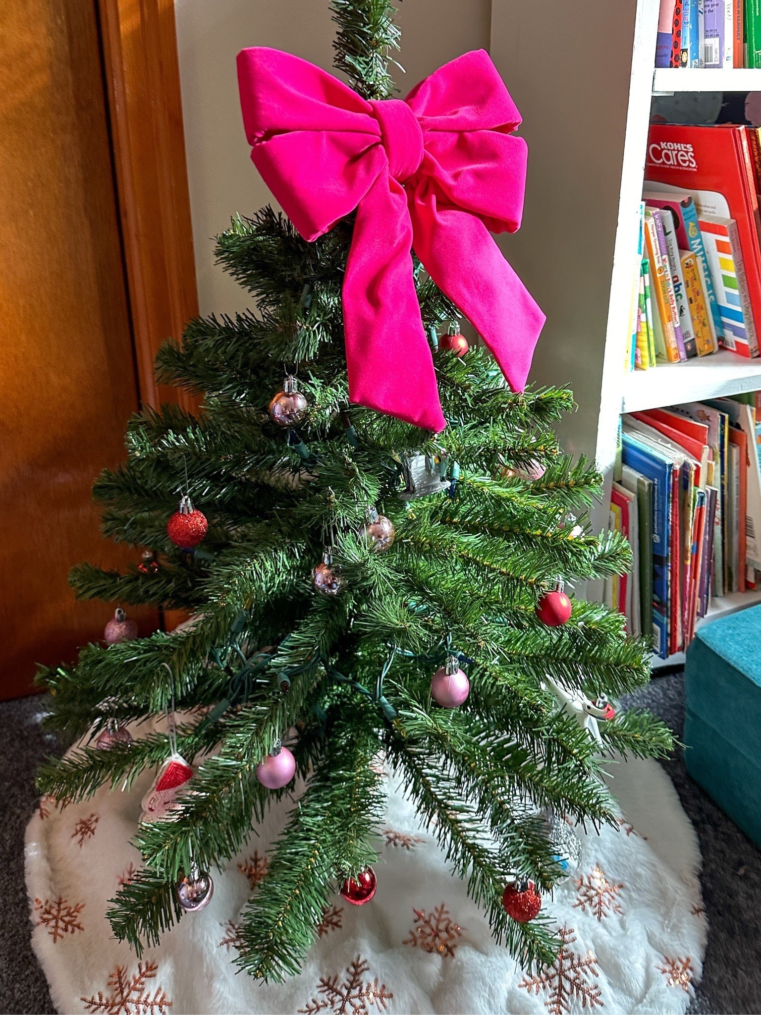 We decorated my daughter’s Christmas tree in her room today. She actually loves to have it up starting in the fall and then decorates it for a few different holidays. It’s a good size for a bedroom—doesn’t take up a lot of space but looks full! Her favorite color is pink so we have lots of pink ornaments!

#LTKSeasonal #LTKHoliday #LTKHome