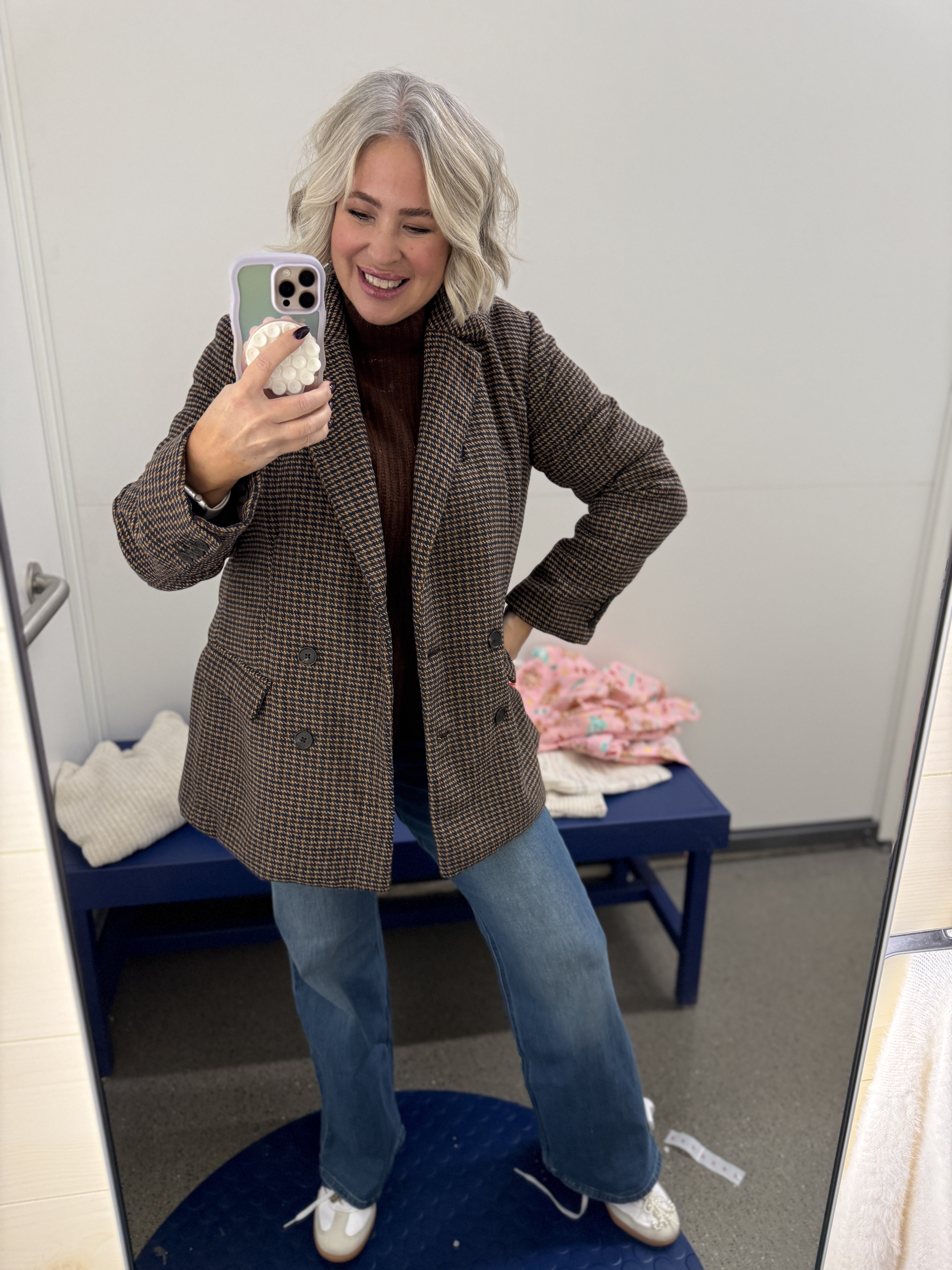 Sharing my favorite jeans, cozy sweaters, and versatile outfits perfect for the season. Tap to shop these flattering, everyday looks! #FallFashion #MidsizeStyle #Over40Fashion 

Size large sweater (it runs tts)
Jeans, size 12, needed to get 10 (stay tts)
Blazer (large is thick) 

#LTKMidsize #LTKOver40 #LTKSeasonal
