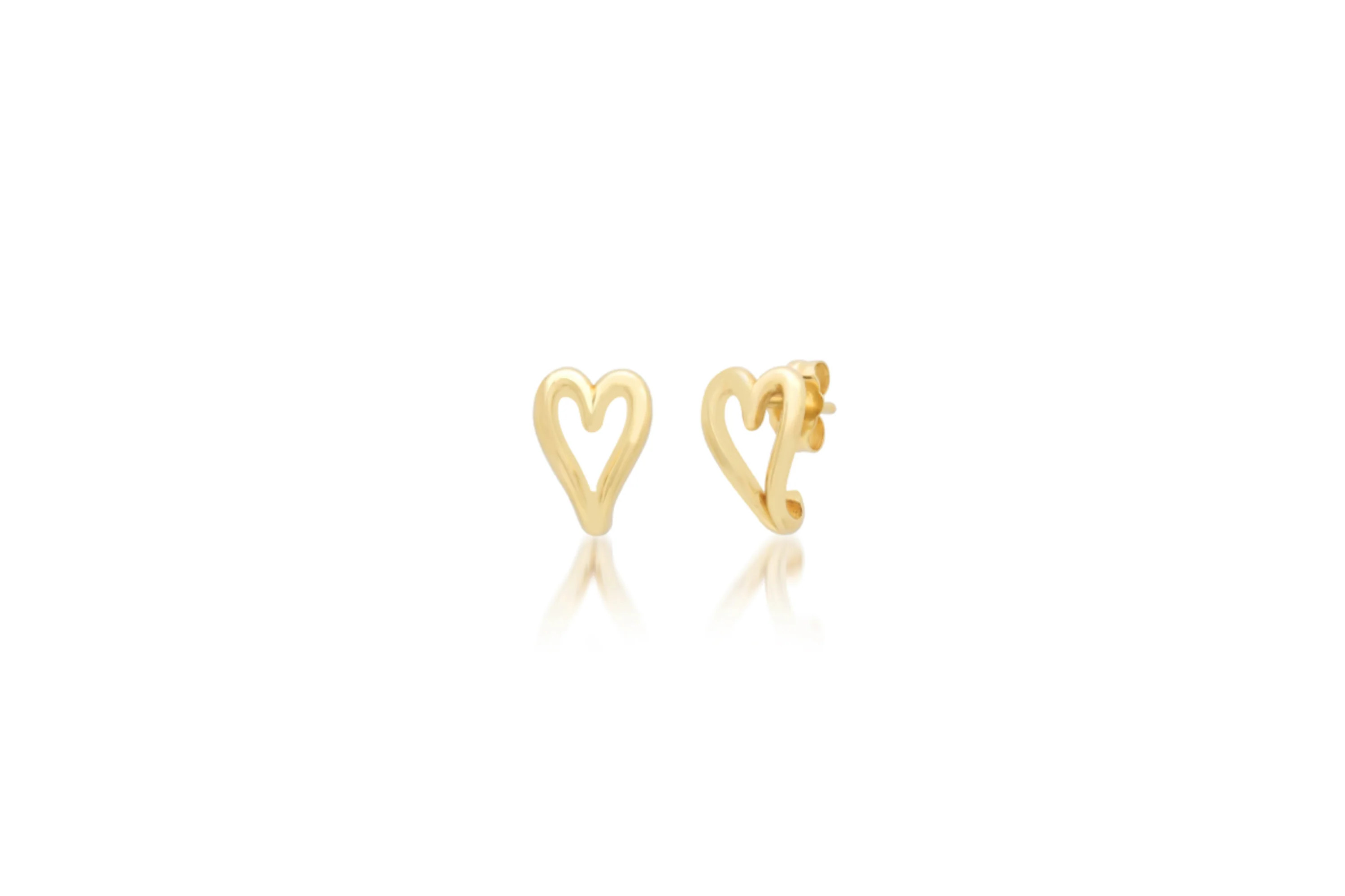 Mini Open Heart Huggie Earrings | Shylee Rose Jewelry