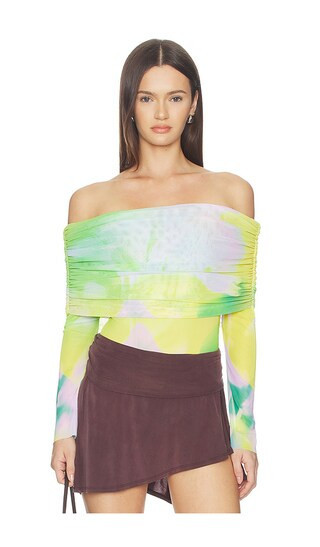 AFRM Maxine Bodysuit in Green,Yellow. - size XL | Revolve Clothing (Global)