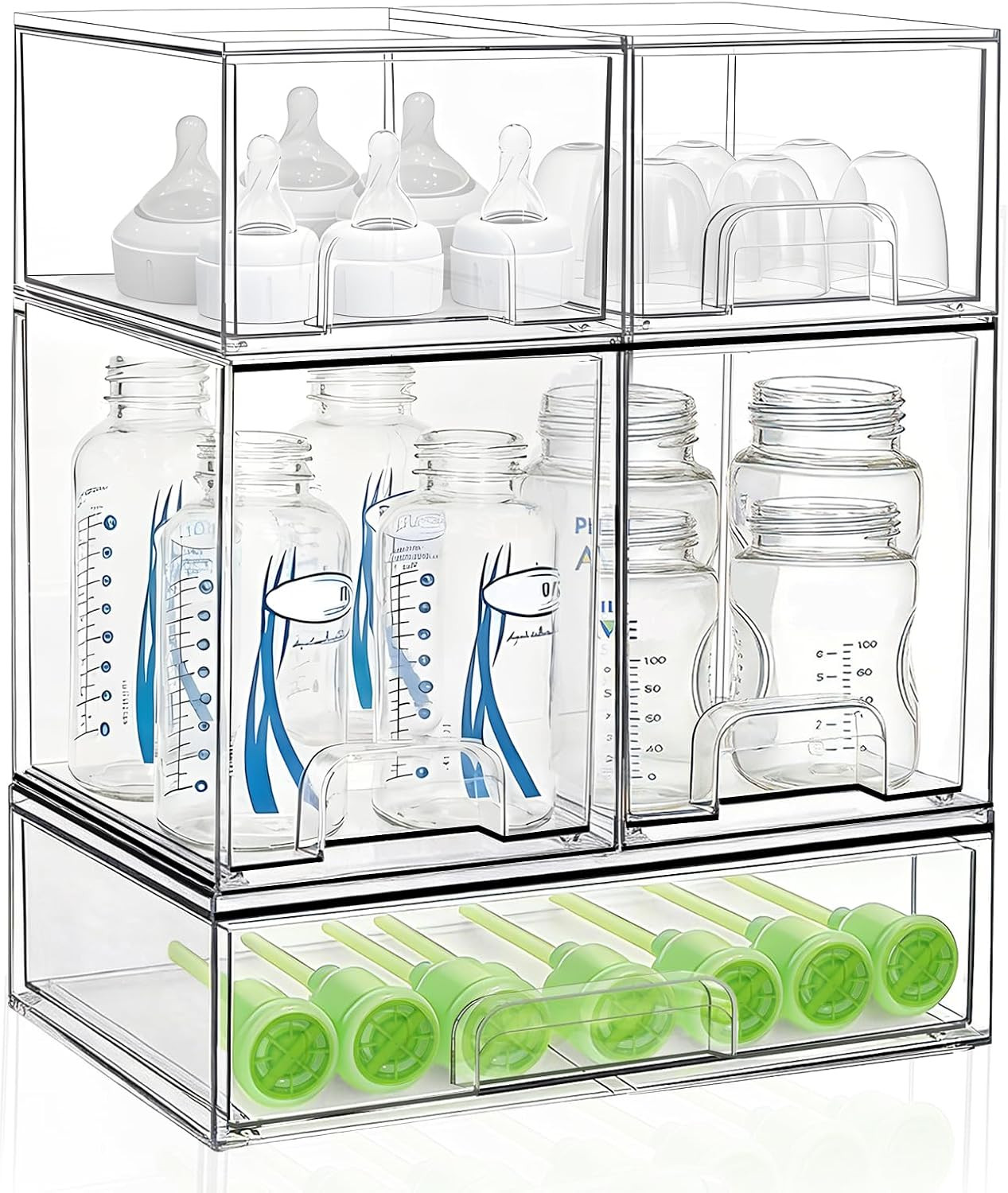 Bottle Storage Organizer Baby: Acrylic Stackable Storage Drawers | Amazon (US)