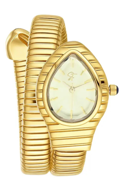 st. Moran Serpentine Wraparound Bracelet Watch, 12.7mm x 25.4mm in Gold at Nordstrom | Nordstrom
