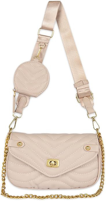 EXTREE Chevron Quilted Small Crossbody Bag with Coin Purse Pouch Women Square Snapshot Camera Sid... | Amazon (US)