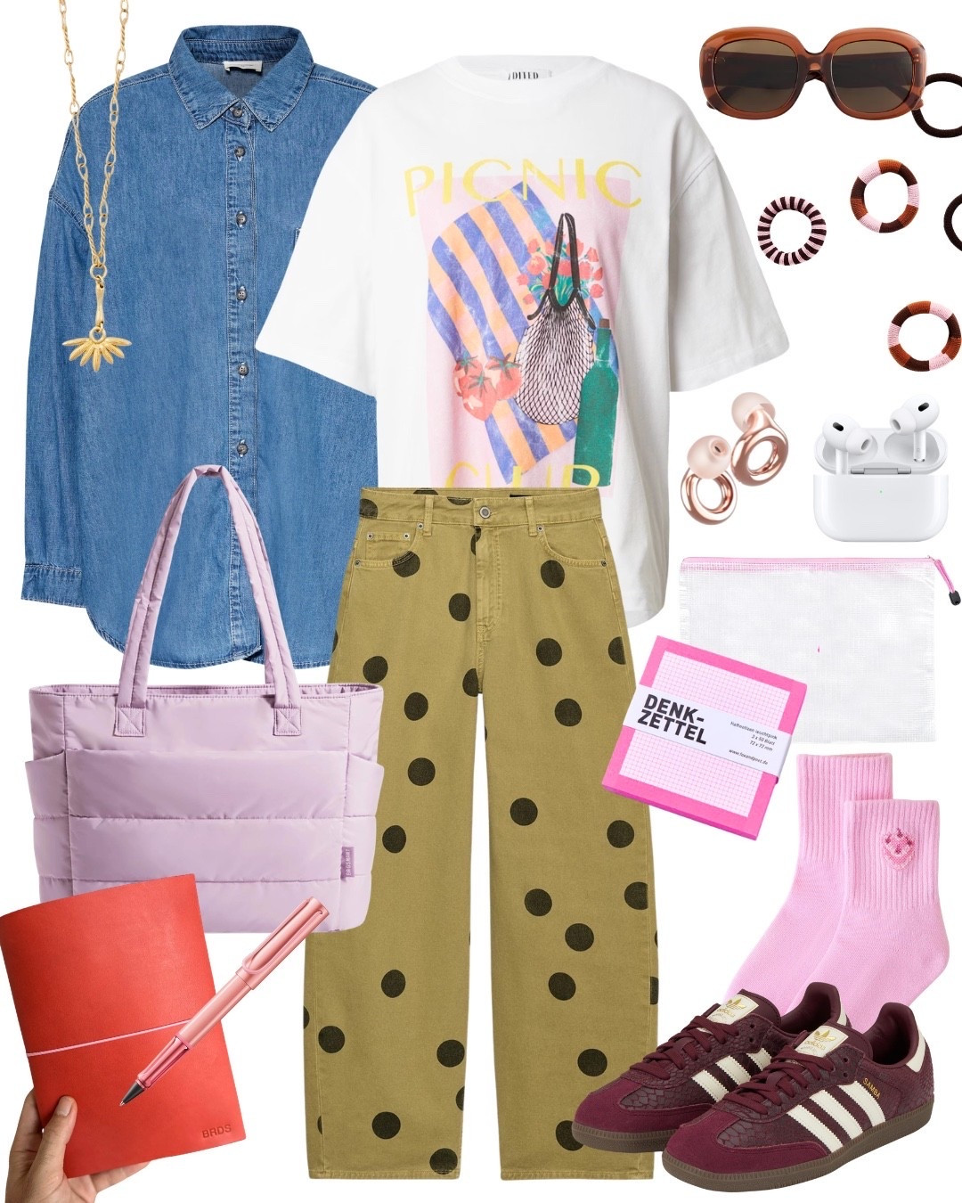Dopamine Dressing Mom Outfit - für Tage, an denen ich zwischen Kinder-Terminen und Orga hin- und herpendle. Immer am Start: mein Kalender, um den Überblick nicht zu verlieren und bei ADHS Reizüberflutung entweder Noise Cancelling Kopfhörer oder Ohrstöpsel. #polkadots #momstyle

#LTKjeans #LTKdeutschland #LTKsummer