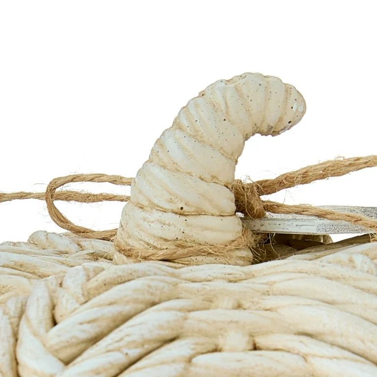 Woven-Texture Resin Pumpkin Tabletop Decor, White, 7.25", Halloween by Way To Celebrate - Walmart... | Walmart (US)