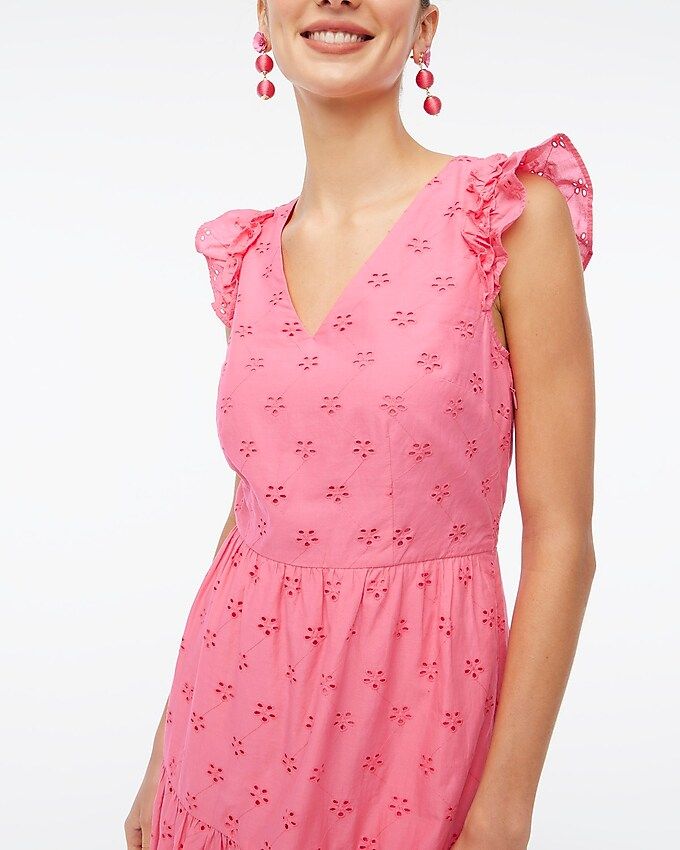 Cotton eyelet midi dress | J.Crew Factory