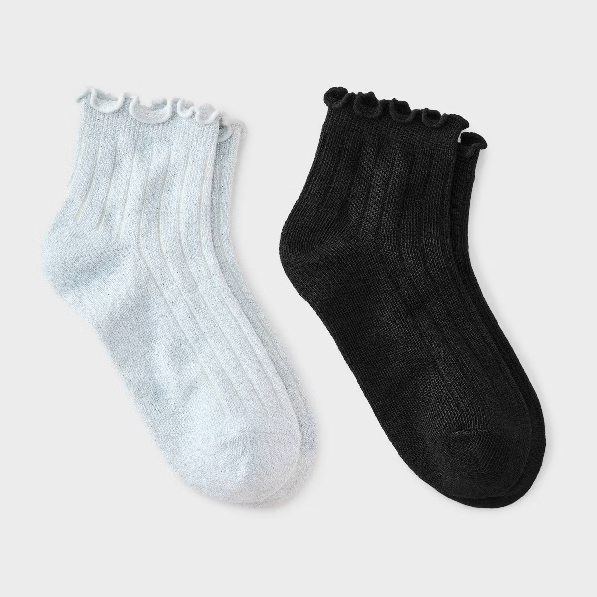 Girls' 2pk Sparkle Dressy Ankle Socks - Cat & Jack™ White/Black M | Target