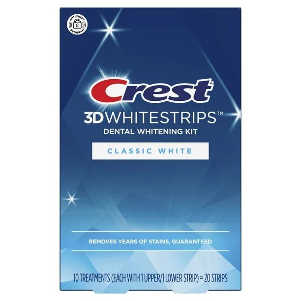 Crest 3D Whitestrips Classic White At-home Teeth Whitening Kit, 10 Treatments | Walmart (US)