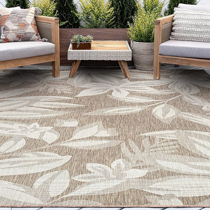 Water & Fade Resistant 4x6 Indoor Outdoor Rug for Patio, Deck, Porch, Entryway | Outside Area Rug... | Amazon (US)