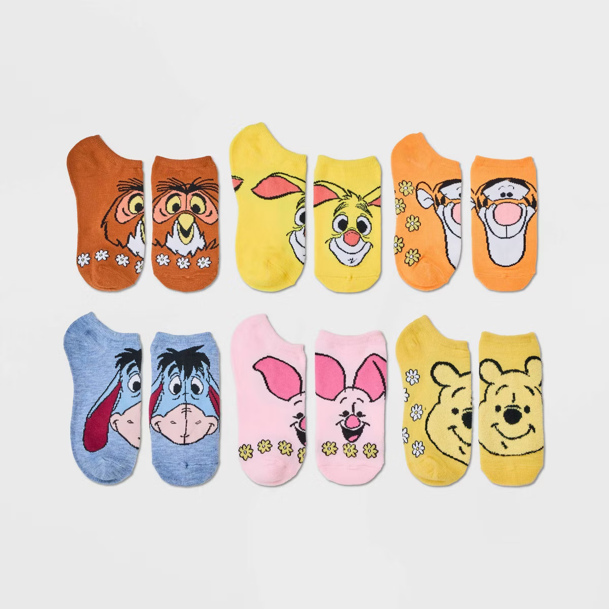 Women's 6pk Winnie The Pooh Low Cut Socks - Assorted Colors 4-10 | Target