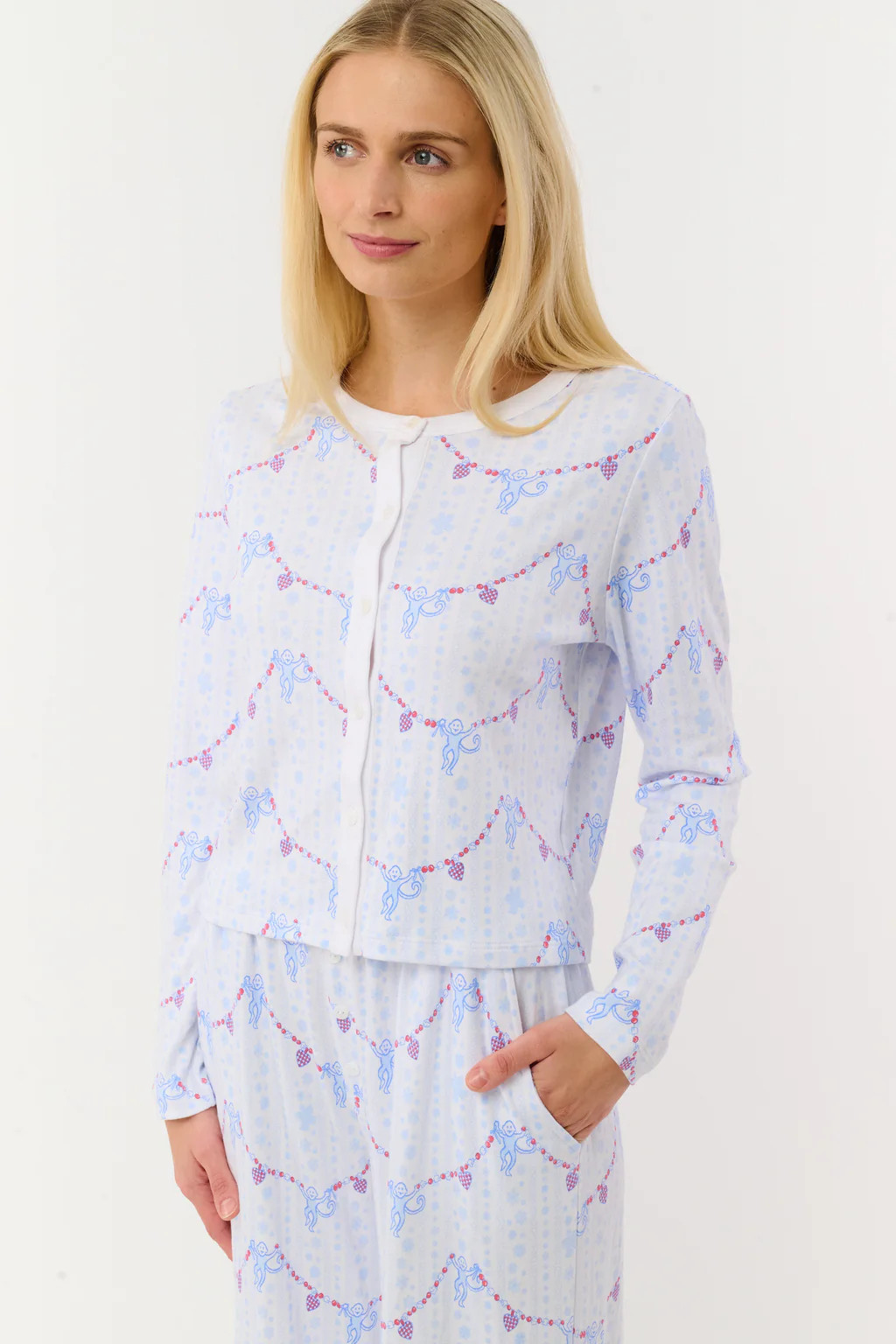Snowflake Stripe Nessa Cardigan | Roller Rabbit