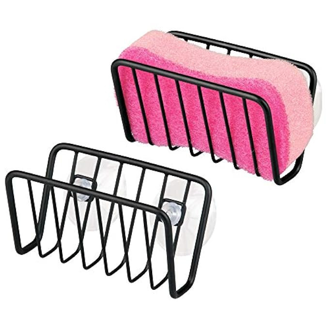 mDesign Kitchen Sink Organizer Caddy, Storage Holder for Sponges, Soaps, Scrubbers - Quick Drying Wi | Amazon (US)