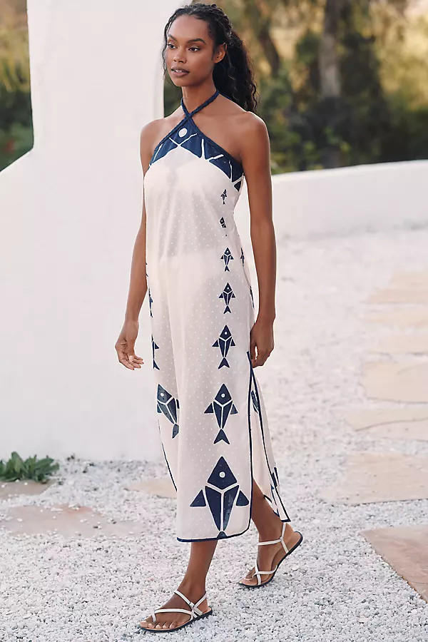 Farm Rio x Anthropologie Graphic Halter Dress | Anthropologie (US)