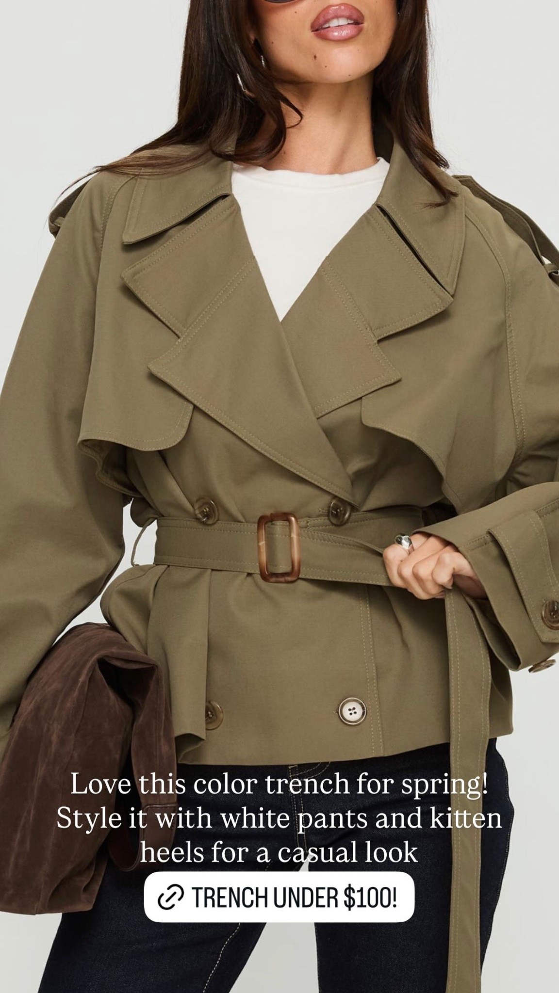 Love this color trench for spring!
Style it with white pants and kitten heels for a casual look

#LTKootd #LTKgrwm #LTKSeasonal