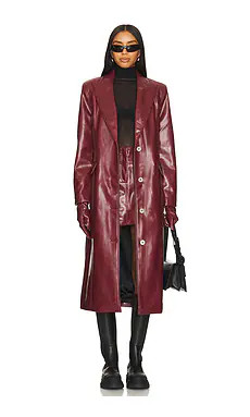 Apparis Lauren Overcoat in Crimson from Revolve.com | Revolve Clothing (Global)