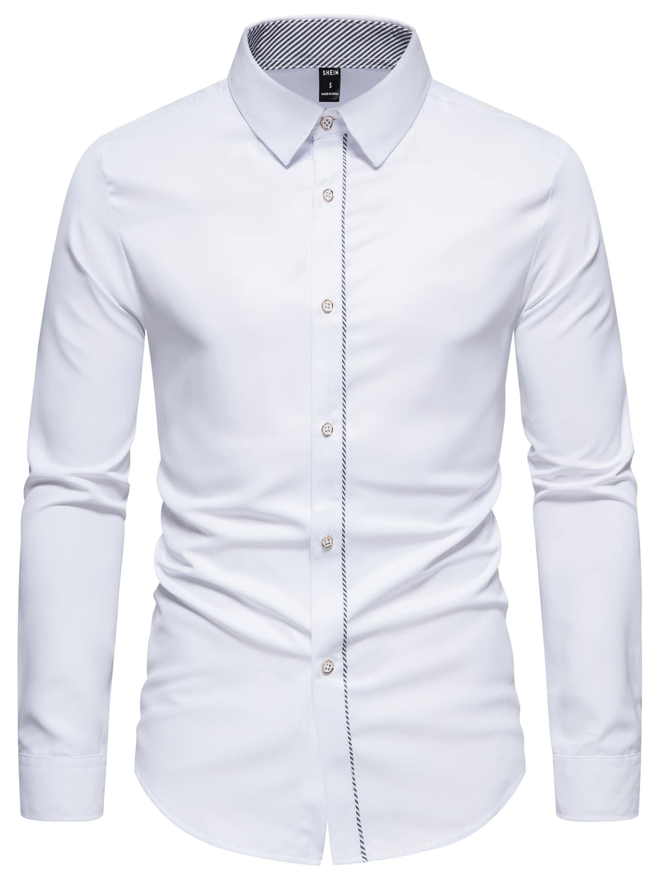 SHEIN Men Solid Button Up Shirt | SHEIN