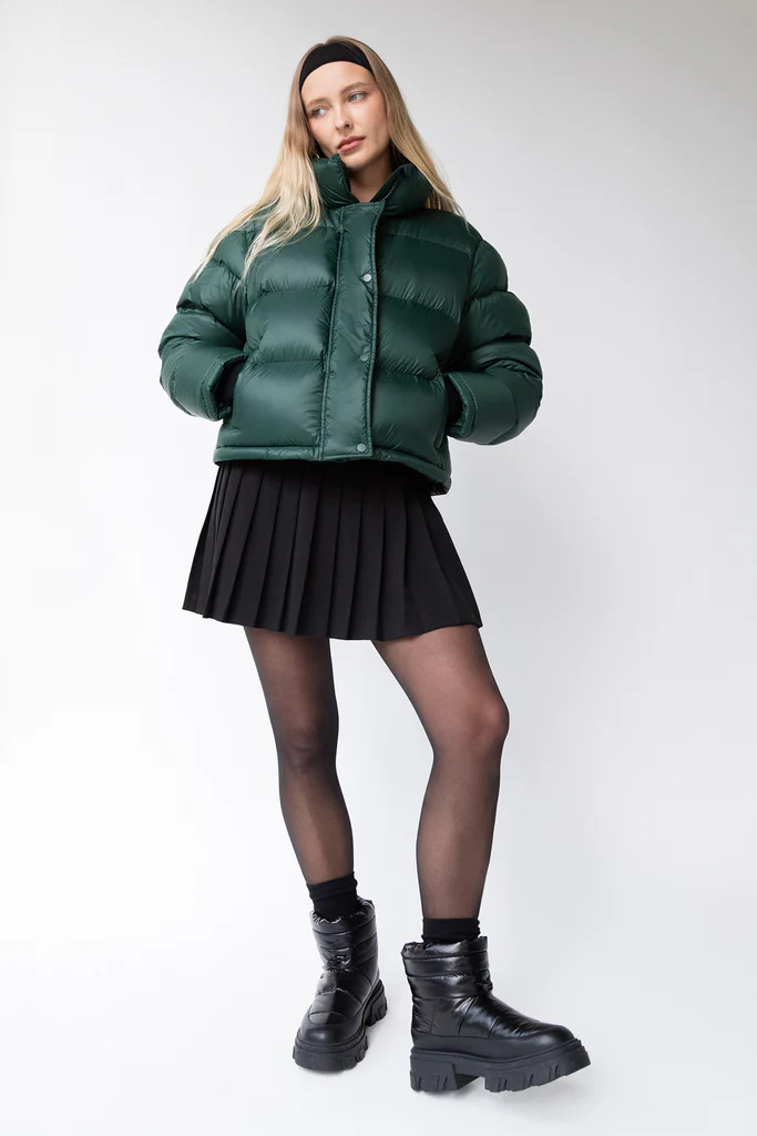 PLEATED SUITING MINI SKIRT | OAK + FORT