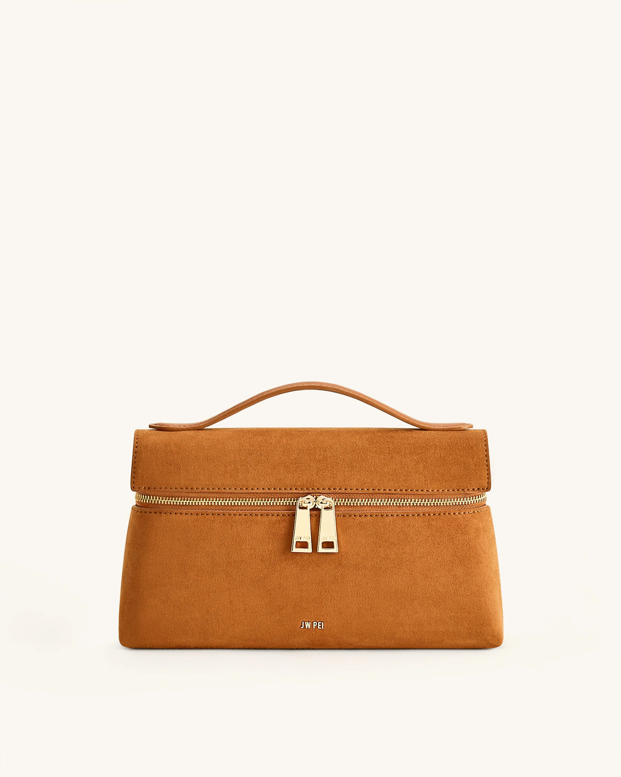 Thea Faux Suede Top Handle Bag - Camel | JW PEI US