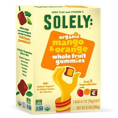 SOLELY Organic Mango & Orange Fruit Gummies - 3.5oz/5ct | Target