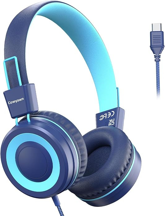 Cowyawn USB Type C Kids Headphones for School, Wired Toddler Headphones, 94dB Volume Limited, HD ... | Amazon (US)