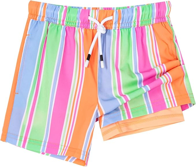 SURF CUZ Boys Swim Trunks with Boxer Brief Liner Toddler Boy Stretch Swimsuit Shorts Quick Dry Sw... | Amazon (US)