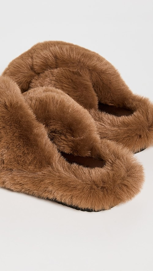 Biba Crossover Faux Fur Slippers | Shopbop