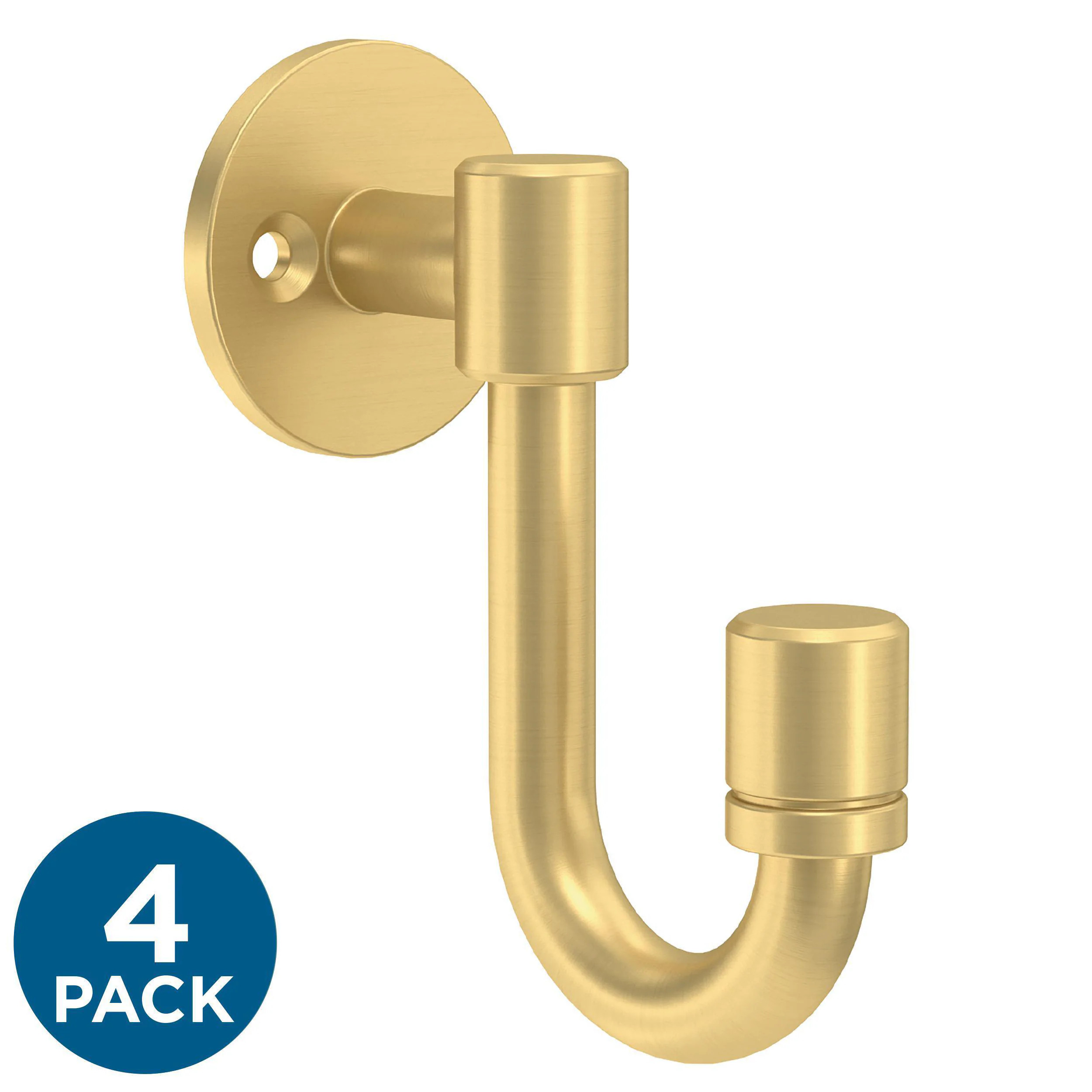 Franklin Brass 4 -Pack 1 -Hook 1.57-Inches x 1.57-Inches H Modern Gold Decorative Wall Hook ( 35-lbs. Capacity) | B47246K-117-C | Lowe's