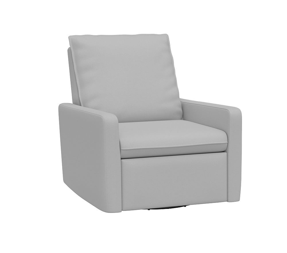 Paxton Power Swivel Glider & Recliner, Classic Twill Gray | Pottery Barn Kids