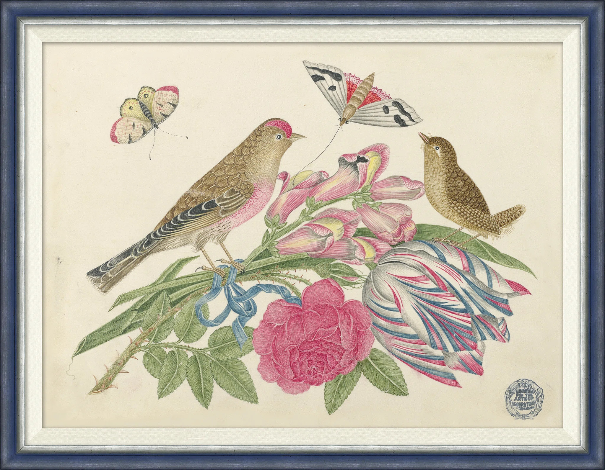 18th Century Floral Bouquets With Birds II Painting | Perigold