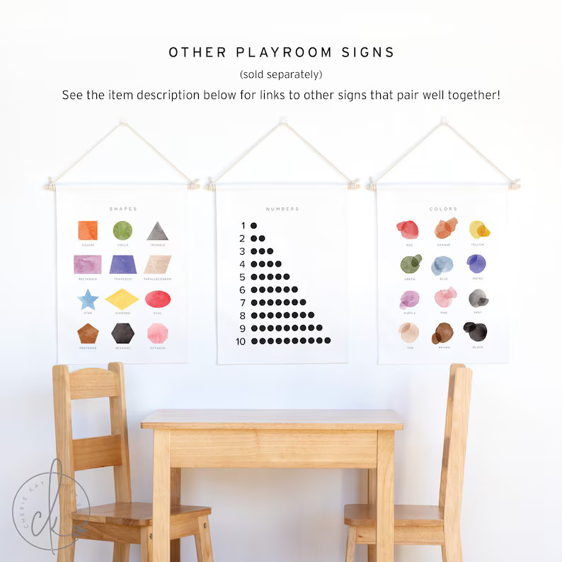 Color Learning Chart Dowel Rod Canvas Classroom Decor Homeschool Decor Playroom Wall Decor Kids R... | Etsy (US)