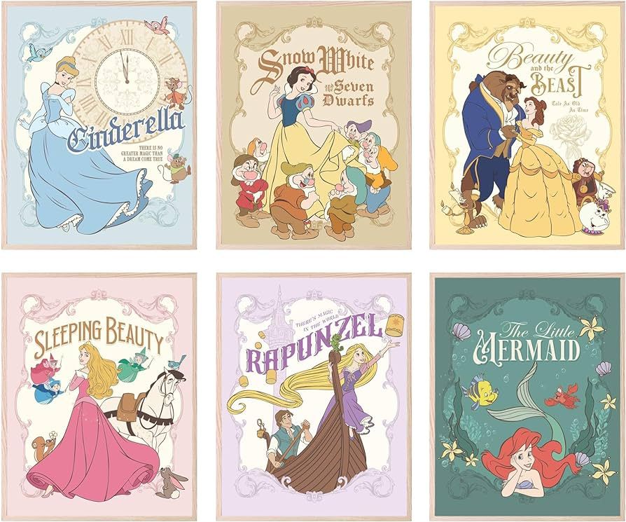 BigWig Prints Disney Princess Poster Set - Disney Princess Room Decor, Disney Princess Wall Decor... | Amazon (US)