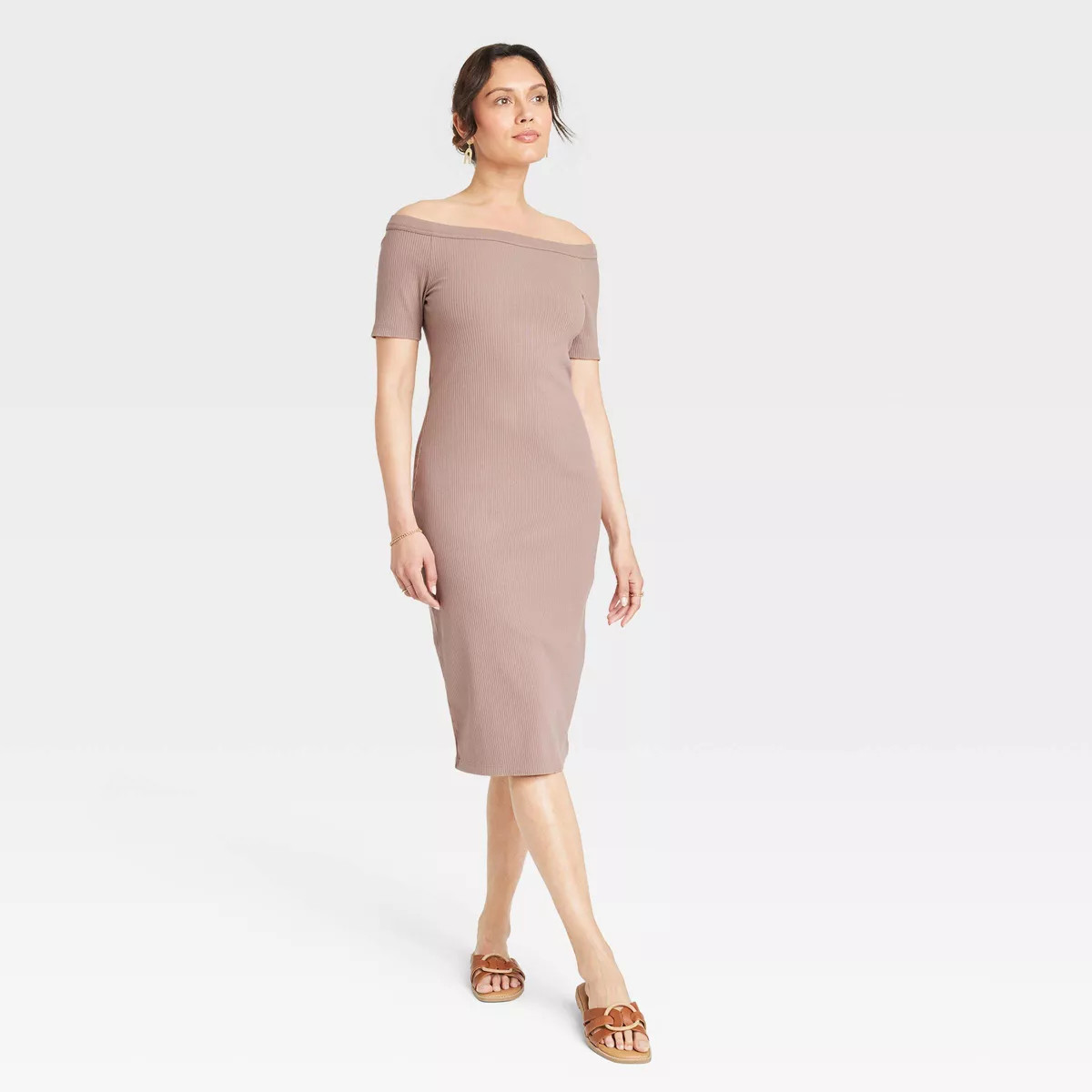 Women's Off Shoulder Midi Bodycon Dress - Universal Thread™ | Target