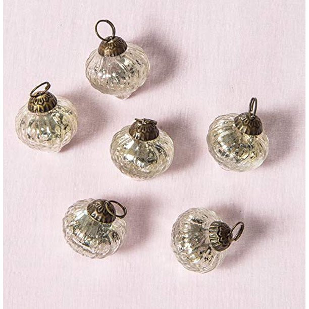 Luna Bazaar Mercury Glass Mini Ornaments (1 to 1.5-inch, Silver, Tania Design, Set of 6) - Great ... | Walmart (US)