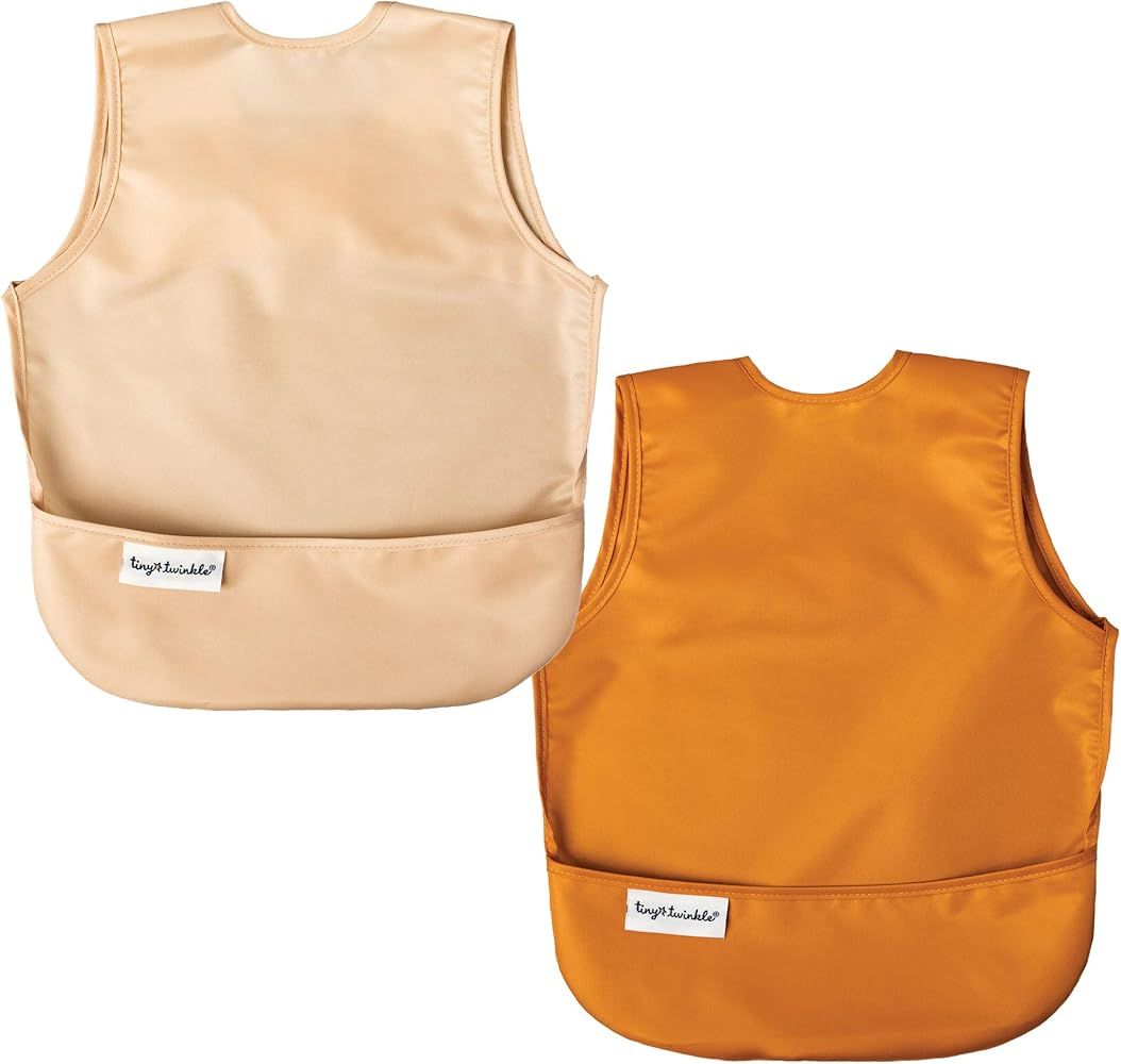 Tiny Twinkle Mess-Proof Apron Bib 2 Pack - Baby & Toddler Waterproof Smock with Tug-Proof Closure | Amazon (US)