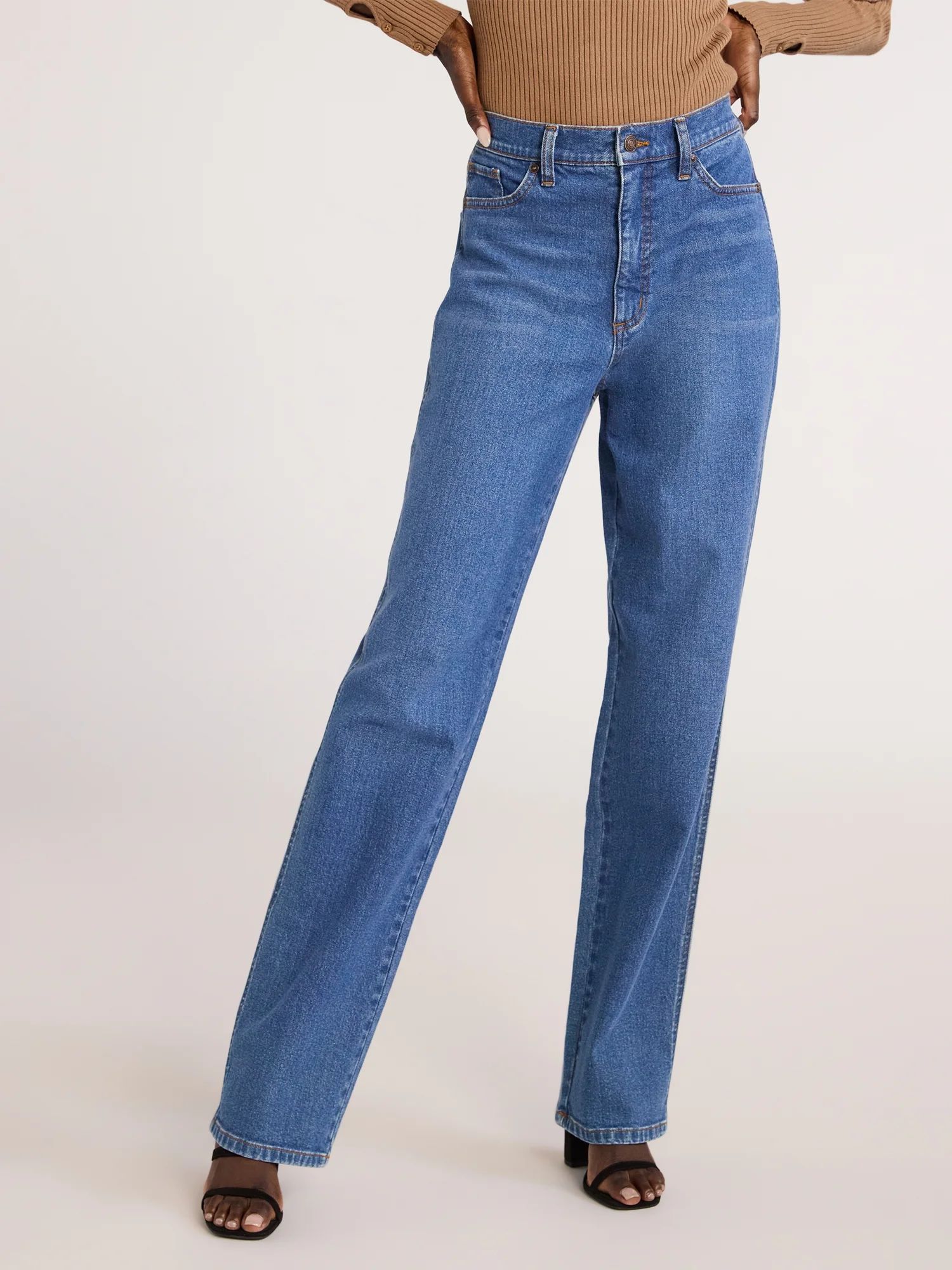 Scoop Women's Straight Leg Jeans, Sizes 0-20 - Walmart.com | Walmart (US)