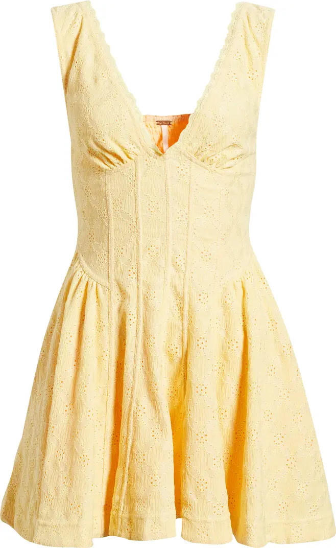 Can't Help It Eyelet Embroidered Minidress | Nordstrom