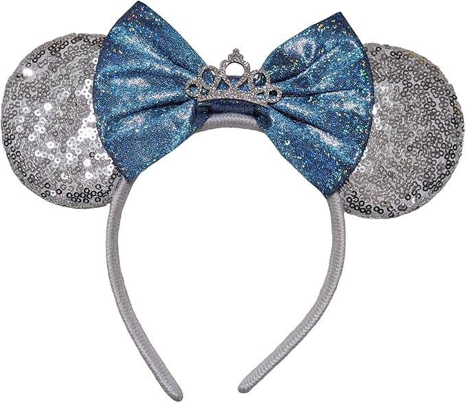 handmade Cinderella Mickey Ears, Cinderella Minnie Ears, Cinderella Ears, Blue Mickey Ears, Elsa ... | Amazon (US)