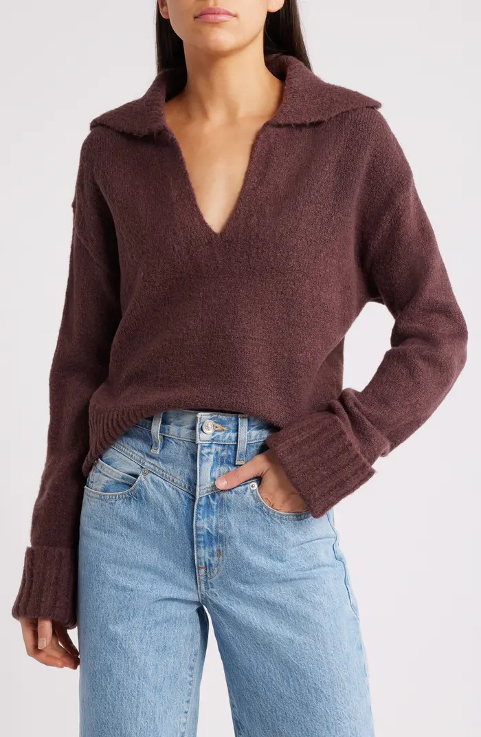 Oversize Johnny Collar Sweater | Nordstrom
