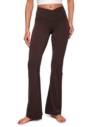 CRZ YOGA Butterluxe Crossover Flare Leggings 29''/31''/33" - High Waist V Cross Bootcut Bell Bott... | Amazon (US)