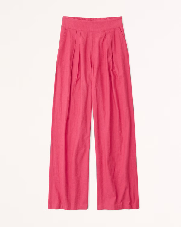 Linen-Blend Ultra Wide-Leg Pant | Abercrombie & Fitch (US)