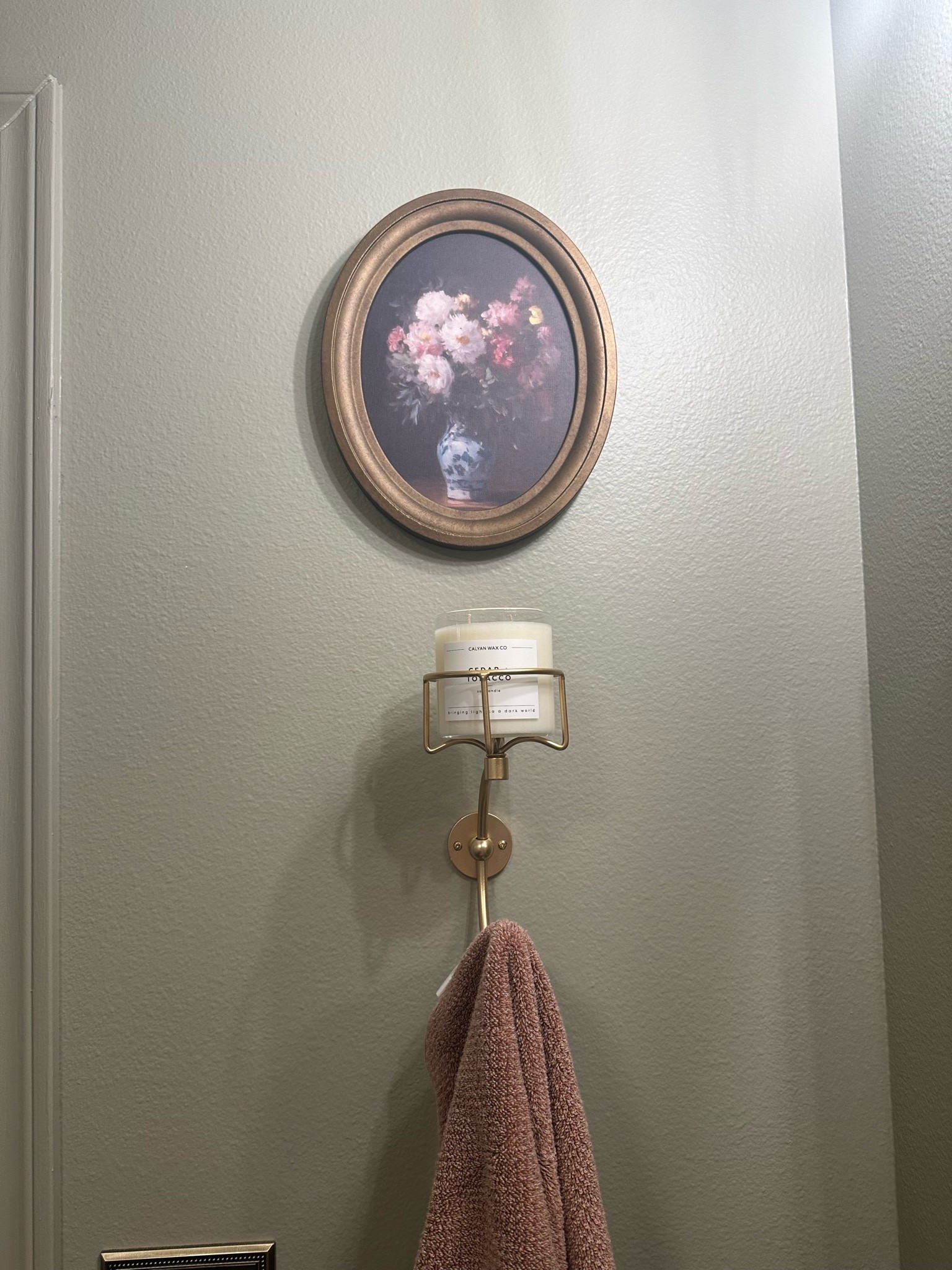 Bathroom wall art and towel hook with candle holder!!!

#LTKHome #LTKSaleAlert