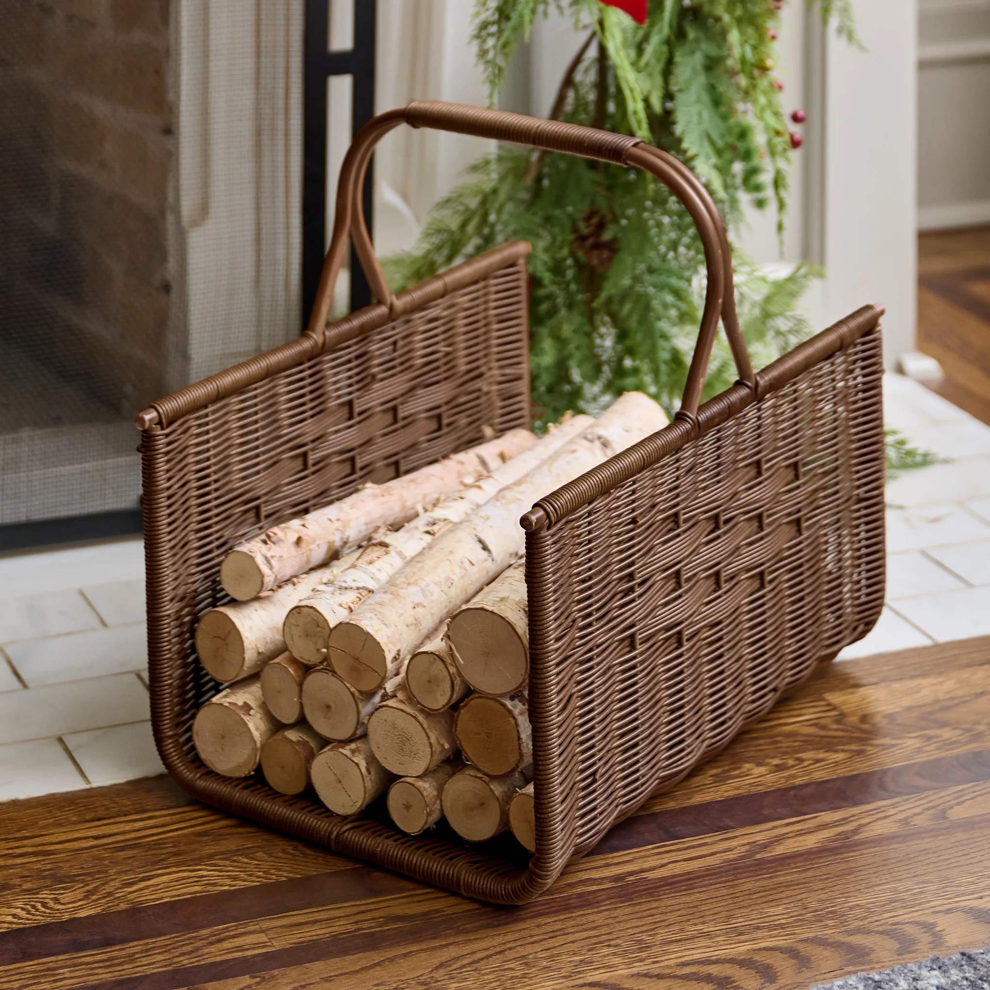 Woven Log Holder | Magnolia