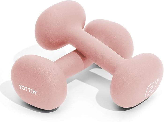 YOTTOY Dumbbell Set of 2,2-15 Pound Hand Weights for Women, Non-Slip Hand Weights for Home Gym, S... | Amazon (US)