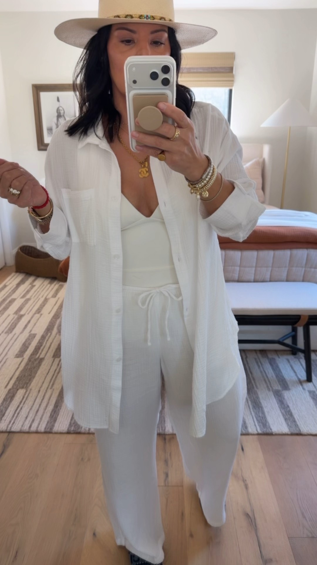 Coverup top and bottoms size medium, swimsuit size large (I always size up on swimsuits). 

#LTKOver40 #LTKTravel