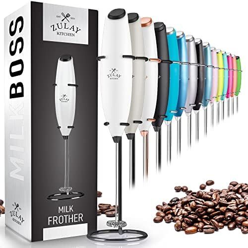 Zulay Original Milk Frother Handheld Foam Maker for Lattes - Whisk Drink Mixer for Coffee, Mini Foam | Amazon (US)