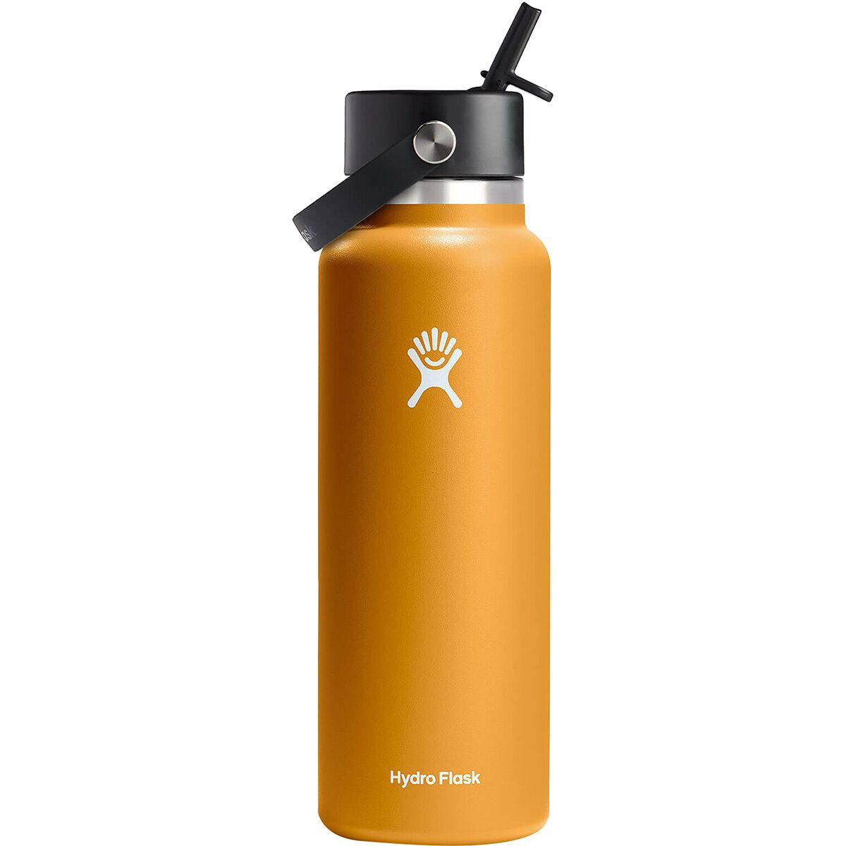 Hydro Flask 40oz Wide Mouth Water Bottle + Flex Straw Cap Fossil, One Size | Backcountry