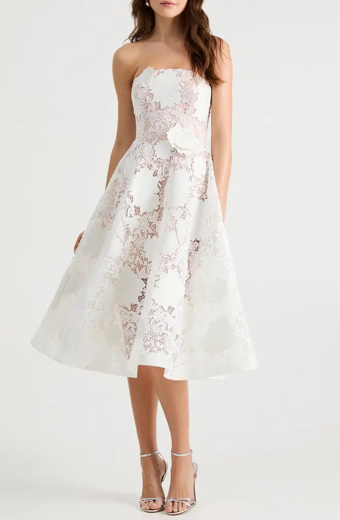 Cassandra Strapless Guipure Lace Dress | Nordstrom